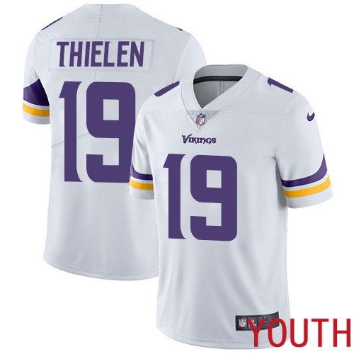 Minnesota Vikings 19 Limited Adam Thielen White Nike NFL Road Youth Jersey Vapor Untouchable
